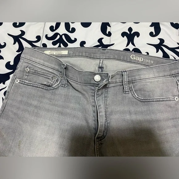 Womens Light Grey Wash Gap denim Jeans -skinny- 31R - Picture 5 of 10